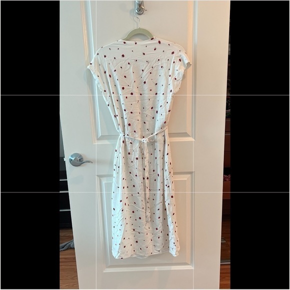 Chinti & Parker Strawberry Field Ana Midi Dress Short Sleeve V-Neck Tie Waist - Picture 14 of 16